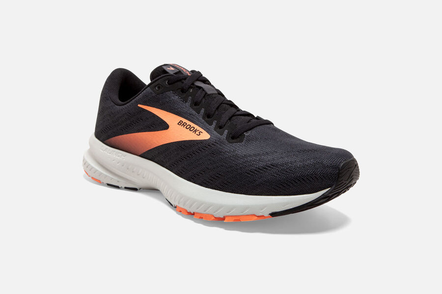 Brooks Launch 7 Road Running Shoes - Womens - Black/Orange - XJ4395072